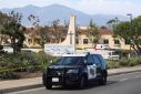 A police car is seen after a deadly shooting at Geneva Presbyterian Church in Laguna Woods, California, U.S. May 15, 2022.  
