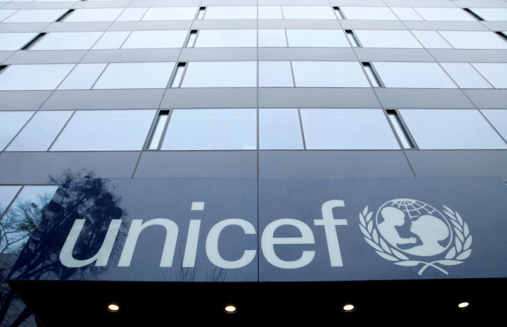 A UNICEF logo is pictured outside their offices in Geneva, Switzerland, January 30, 2017. Picture taken January 30, 2017.