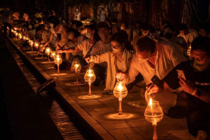 The procession and countdown to Vesak were livestreamed for those who were not able to attend