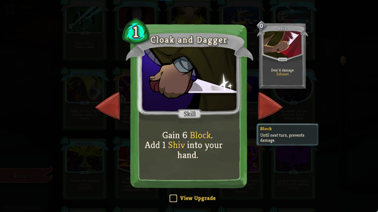 Cloak and Dagger card in Slay the Spire