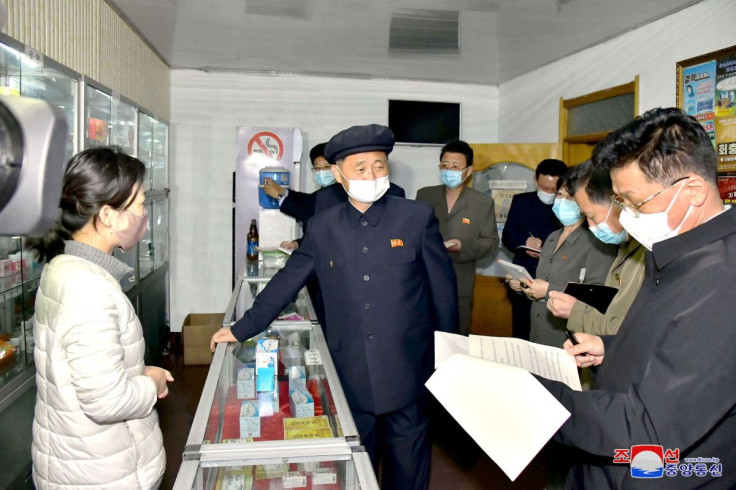 North Korea's Premier Kim Tok Hun, inspects a pharmacy amid the coronavirus disease (COVID-19) pandemic, in Pyongyang, North Korea, in this undated photo released on May 17, 2022 by North Korea's Korean Central News Agency (KCNA).    KCNA via REUTERS  
