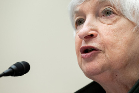U.S. Treasury Secretary Janet Yellen testifies during a U.S. House Committee on Financial Services hearing on the Annual Report of the Financial Stability Oversight Council, on Capitol Hill in Washington, DC, U.S. May 12, 2022. Saul Loeb/Pool via REUTERS