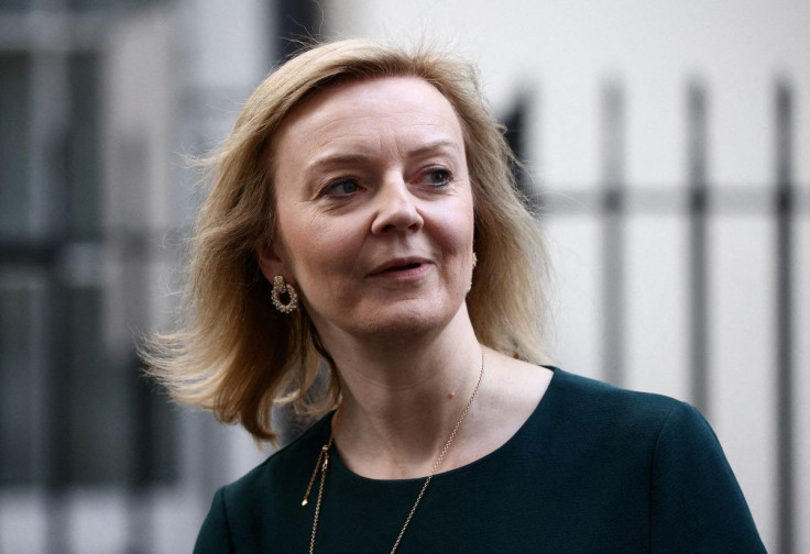 British Foreign Secretary Liz Truss walks in Downing Street, London, Britain, March 17, 2022.
