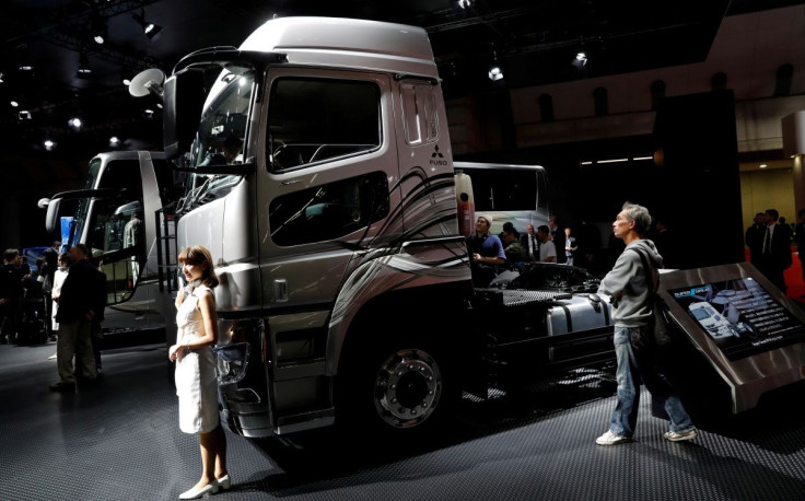 Daimler AG's FUSO Super Great truck is pictured at the 45th Tokyo Motor Show in Tokyo, Japan October 27, 2017. 