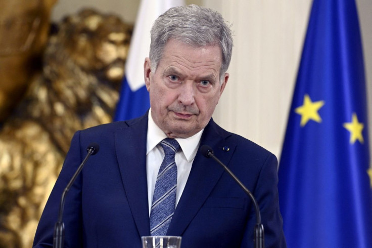 Finland's President Sauli Niinisto attends a joint news conference on Finland's security policy decisions at the Presidential Palace in Helsinki, Finland, May 15, 2022. Heikki Saukkomaa/ Lehtikuva/via REUTERS