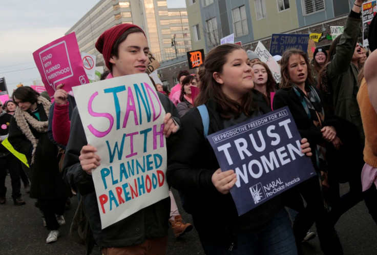Pro-Choice supporters of Planned Parenthood rally outside a Planned Parenthood clinic in Detroit, Michigan, U.S. February 11, 2017.  