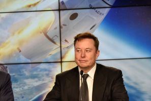 SpaceX founder and chief engineer Elon Musk attends a news conference at the Kennedy Space Center