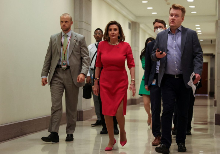 U.S. House Speaker Nancy Pelosi (D-CA) walks to a news conference to unveil a bill to provide $28 million in emergency funds to the Food and Drug Administration (FDA) to help it respond to a nationwide shortage of infant formula and strengthen supervision