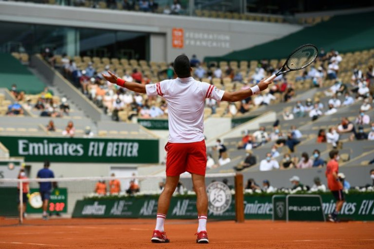 King and his court: Novak Djokovic at last year's French Open
