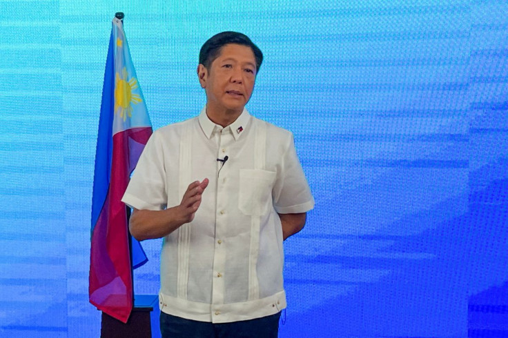 Ferdinand Marcos Jr speaks to foreign correspondents after clinching a landslide victory in the Philippines presidential election, based on an unofficial tally of votes, at his headquarters in Mandaluyong City, Philippines, May 11, 2022. 