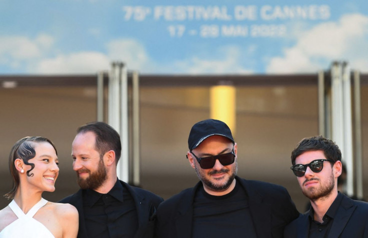 The 75th Cannes Film Festival - Screening of the film "Zhena Chaikovskogo" (Tchaikovsky's Wife) in competition - Red Carpet Arrivals - Cannes, France, May 18, 2022. Director Kirill Serebrennikov, cast members Alyona Mikhailova, Odin Lund Biro and Filipp A