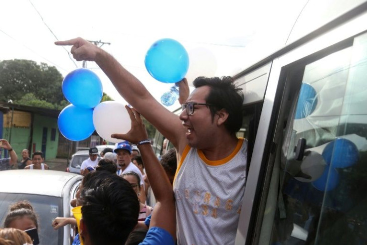 Nicaraguan opposition figure Yubrank Suazo -- seen here after release from prison on June 11, 2019 -- has once again been detained, according to a local human rights group