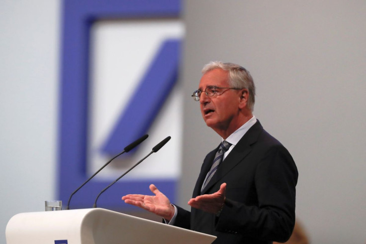 Chairman of the board Paul Achleitner delivers his speech during the annual shareholder meeting of Germanyâs largest business bank, Deutsche Bank, in Frankfurt, Germany, May 23, 2019. 