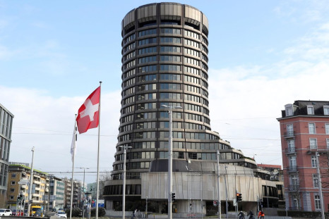 FILE PHOTO - The tower of the headquarters of the Bank for International Settlements (BIS) is seen in Basel, Switzerland March 18, 2021. 