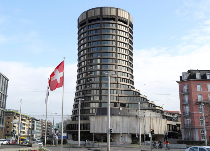 FILE PHOTO - The tower of the headquarters of the Bank for International Settlements (BIS) is seen in Basel, Switzerland March 18, 2021. 