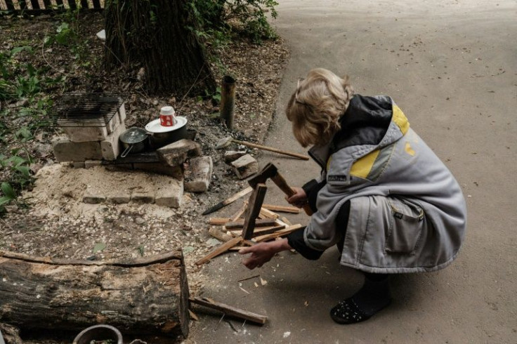 The outdoor kitchens of Severodonetsk offer one of the few hints of civilian life in a city whose residents spend most of their time hiding underground