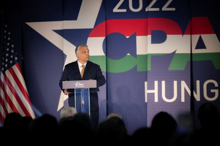 Hungary's Prime Minister Viktor Orban speaks at the Conservative Political Action Conference (CPAC) in Budapest, Hungary, May 19, 2022. Hungarian Prime Minister's Press Office/Zoltan Fischer/Handout via REUTERS