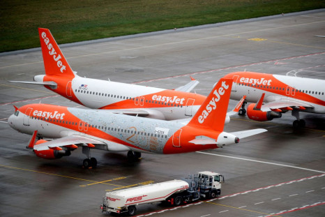 EasyJet airplanes are parked on the tarmac during the official opening of the new Berlin-Brandenburg Airport (BER) "Willy Brandt", in Schoenefeld near Berlin, Germany October 31, 2020. 