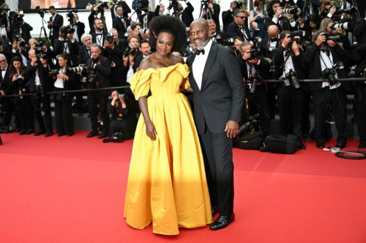 Davis attended the Cannes screening of the Tom Cruise flick 'Top Gun: Maverick' joined by her husband, actor Julius Tennon