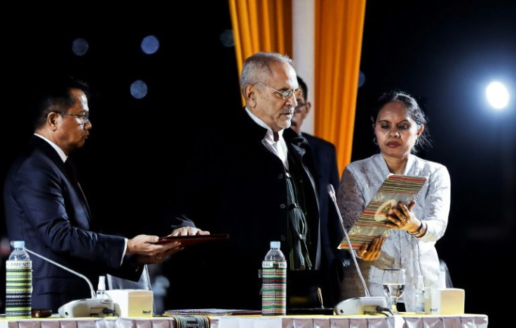 East Timor's new President Jose Ramos-Horta, a Nobel laureate who also led the small Asian nation once before, takes the oath of office during his inauguration in Dili, on May 20, 2022
