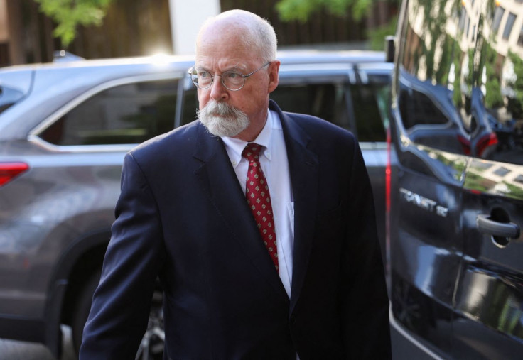 Special Counsel John Durham departs the U.S. Federal Courthouse after opening arguments in the trial of Attorney Michael Sussmann, where Durham is prosecuting Sussmann on charges that Sussmann lied to the Federal Bureau of Investigation (FBI) while provid