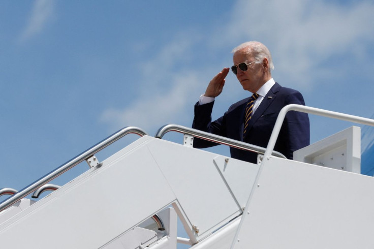 U.S. President Joe Biden boards Air Force One to depart for his first trip to Asia as sitting president from Joint Base Andrews, Maryland, U.S. May 19, 2022. 