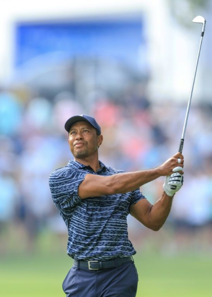 Tiger Woods complained that his right leg hurt after firing a four-over par 74 in Thursday's opening round of the PGA Championship at Southern Hills