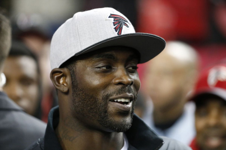 Jan 1, 2017; Atlanta, GA, USA; Former Atlanta Falcons quarterback Michael Vick during pregame before the Falcons game against the New Orleans Saints at the Georgia Dome. Mandatory Credit: Jason Getz-USA TODAY Sports