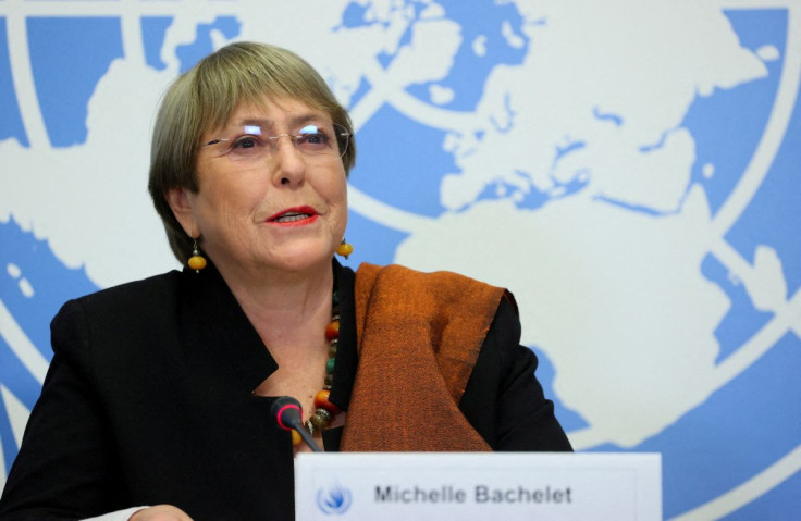 UN High Commissioner for Human Rights Michelle Bachelet attends  an event at the United Nations in Geneva, Switzerland, November 3, 2021. 