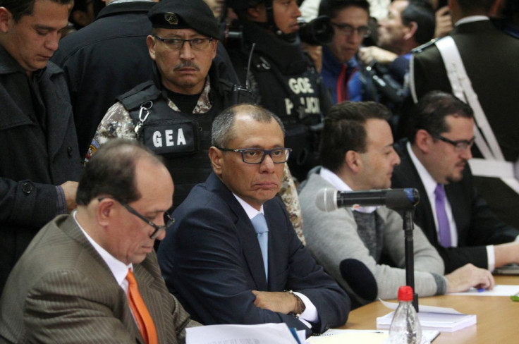 Ecuadorean Vice President Jorge Glas attends a trial for alleged corruption by case Odebrecht at the National Court of Justice in Quito, November 24, 2017. 