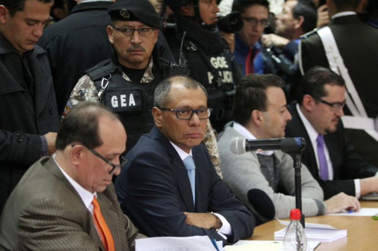 Ecuadorean Vice President Jorge Glas attends a trial for alleged corruption by case Odebrecht at the National Court of Justice in Quito, November 24, 2017.