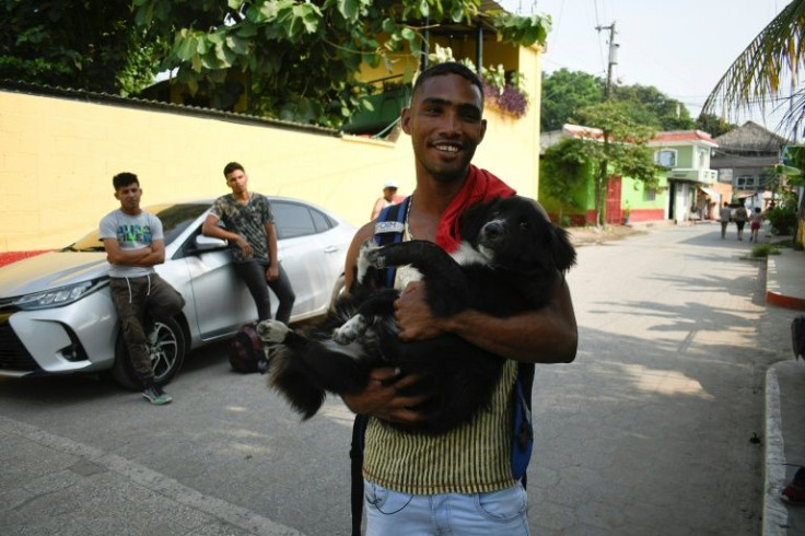 Gilberto Rodriguez and his dog Negro have travelled from Venezuela through Colombia, Panama, Costa Rica, Nicaragua and Guatemala, and are now on their way to Mexico