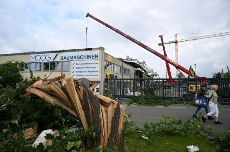 The storm wrought destruction in the western city of Paderborn