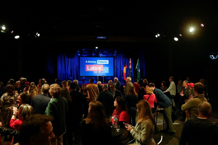 Supporters wait for Anthony Albanese, leader of Australia's Labor Party, to speak about the outcome of the country's general election in which he ran against incumbent Prime Minister and Liberal Party leader Scott Morrison, in Sydney, Australia, May 21, 2