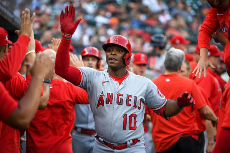 Justin Upton #10 of the Los Angeles Angels 