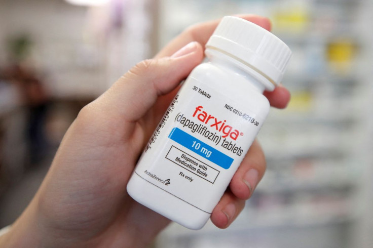 Diabetes drug Farxiga (dapagliflozin) is displayed at a pharmacy in Provo, Utah, U.S. May 28, 2020. 