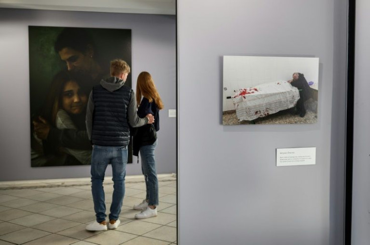 The goal of the exhibition is to bring attention to the alleged atrocities committed by Russia