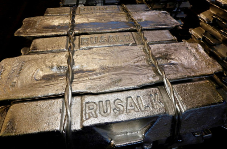 Aluminium ingots are seen stored at the foundry shop of the Rusal's Krasnoyarsk aluminium smelter in Krasnoyarsk, Russia, October 3, 2018.