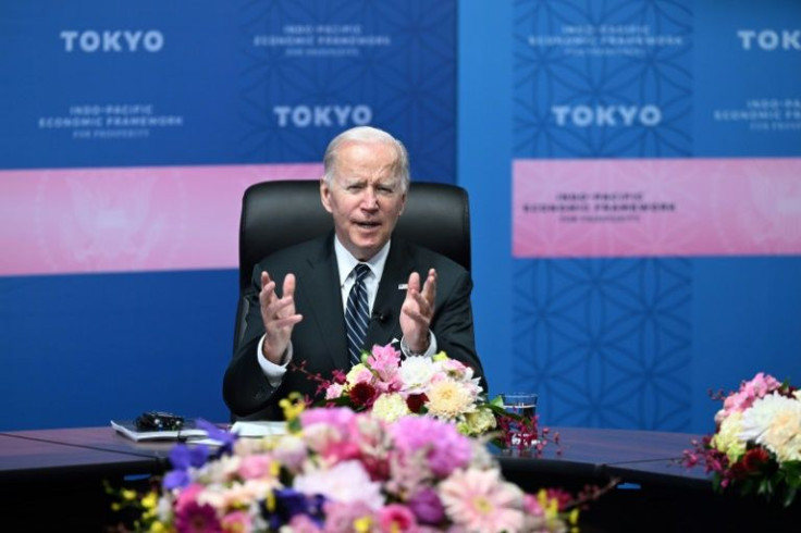 US President Joe Biden speaks about the Indo-Pacific Economic Framework for Prosperity in Tokyo