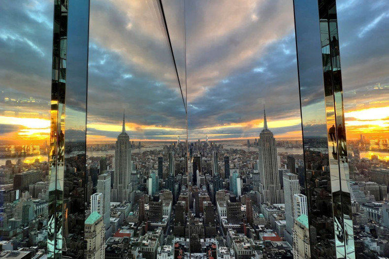 The Empire State Building and New Yorkâs skyline are seen from the SUMMIT One Vanderbilt observation deck in Midtown Manhattan, in New York City, New York, U.S., October 18, 2021. 