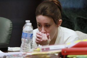 Casey Anthony sits during a break during her murder trial at the Orange County Courthouse in Orlando