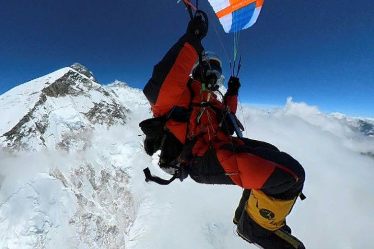 A South African paraglider has made the first legal flight off Mount Everest