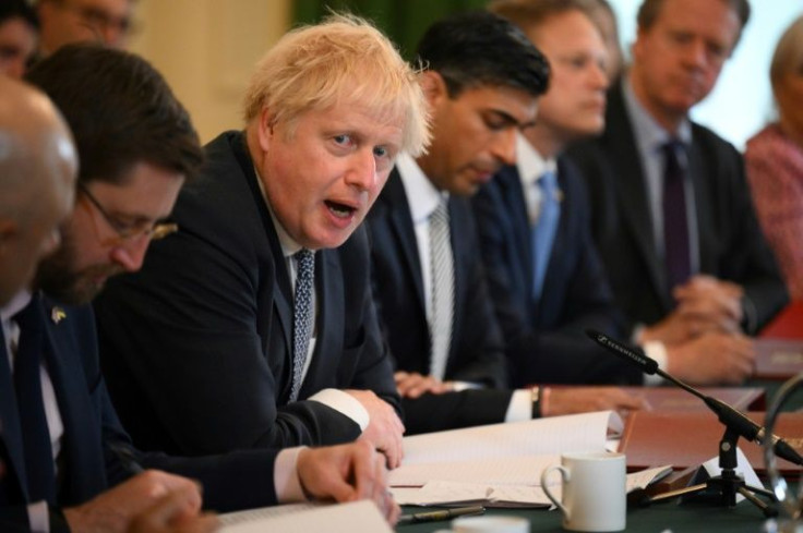 UK Prime Minister Boris Johnson was pictured raising a glass at a leaving party for his communications chief