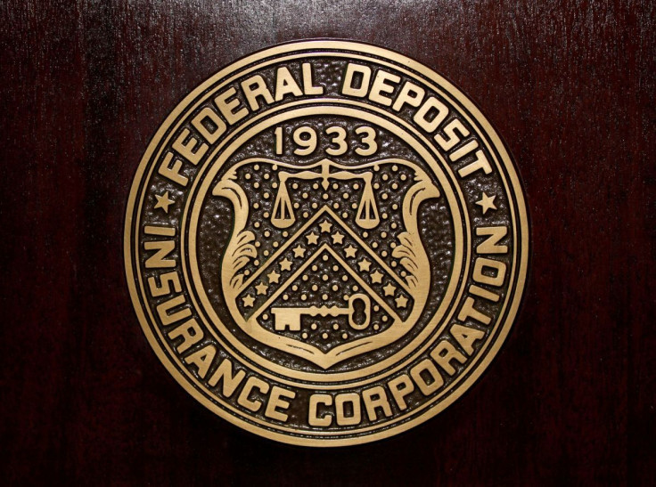 The Federal Deposit Insurance Corp (FDIC) logo is seen at the FDIC headquarters in Washington, February 23, 2011. 