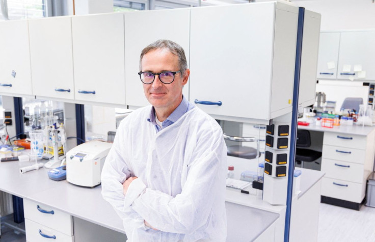 Heinz Weidenthaler, Vice President Clinical Strategy, Infectious Diseases at Bavarian Nordic, poses in a laboratory of vaccine company in Martinsried near Munich, Germany, May 24, 2022. The company, headquartered in Denmark, is the only one in the world t