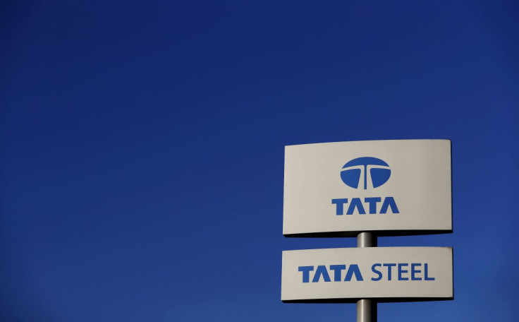 A company logo is seen outside the Tata steelworks near Rotherham in Britain, March 30, 2016.