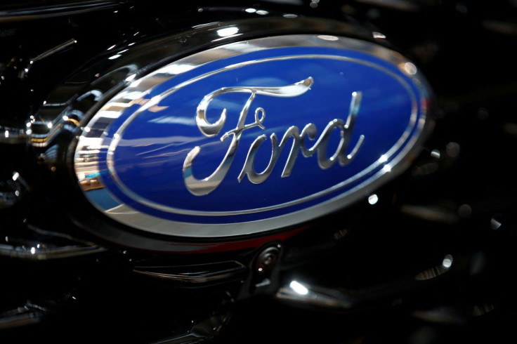 Ford logo is pictured at the 2019 Frankfurt Motor Show (IAA) in Frankfurt, Germany. 