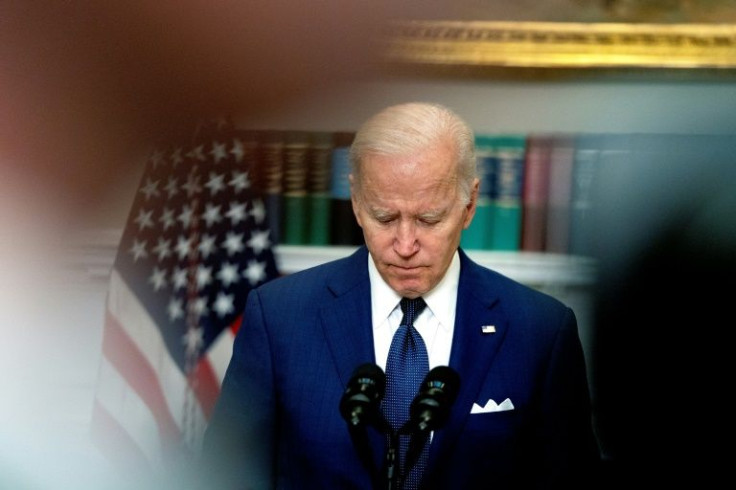 Le prÃ©sident amÃ©ricain Joe Biden s'adresse Ã  la nation depuis la Maison Blanche aprÃ¨s la fusillade dans une Ã©cole primaire d'Uvalde au Texas, le 24 mai 2022