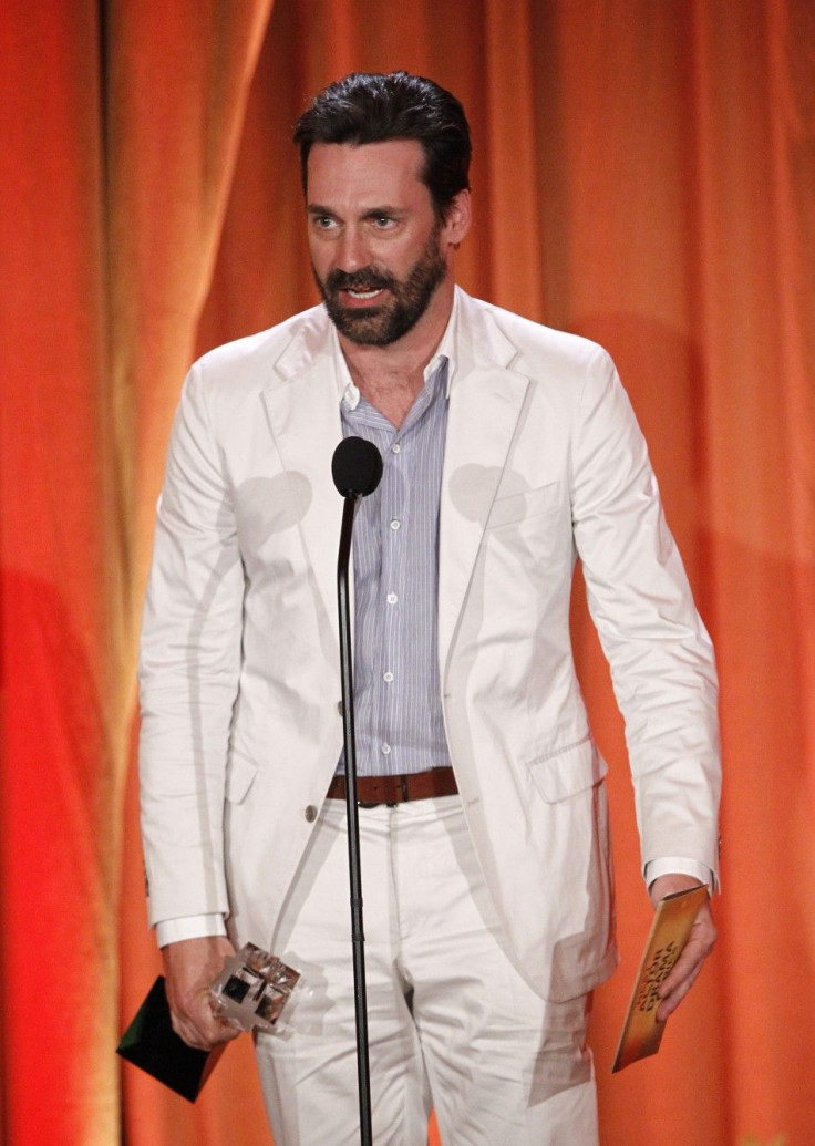 Actor Jon Hamm accepts the award for Best Actor in a Drama Series for &quot;Mad Men&quot; at the inaugural Critics' Choice Television Awards in Beverly Hills, California, June 20, 2011. 