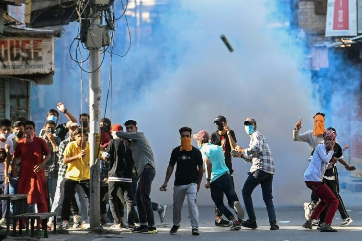 Police in Kashmir fired tear gas near Malik's home to disperse scattered groups of protesters who shouted slogans demanding his freedom